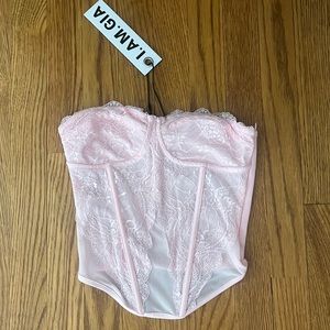 I.AM.GIA pink strapless top